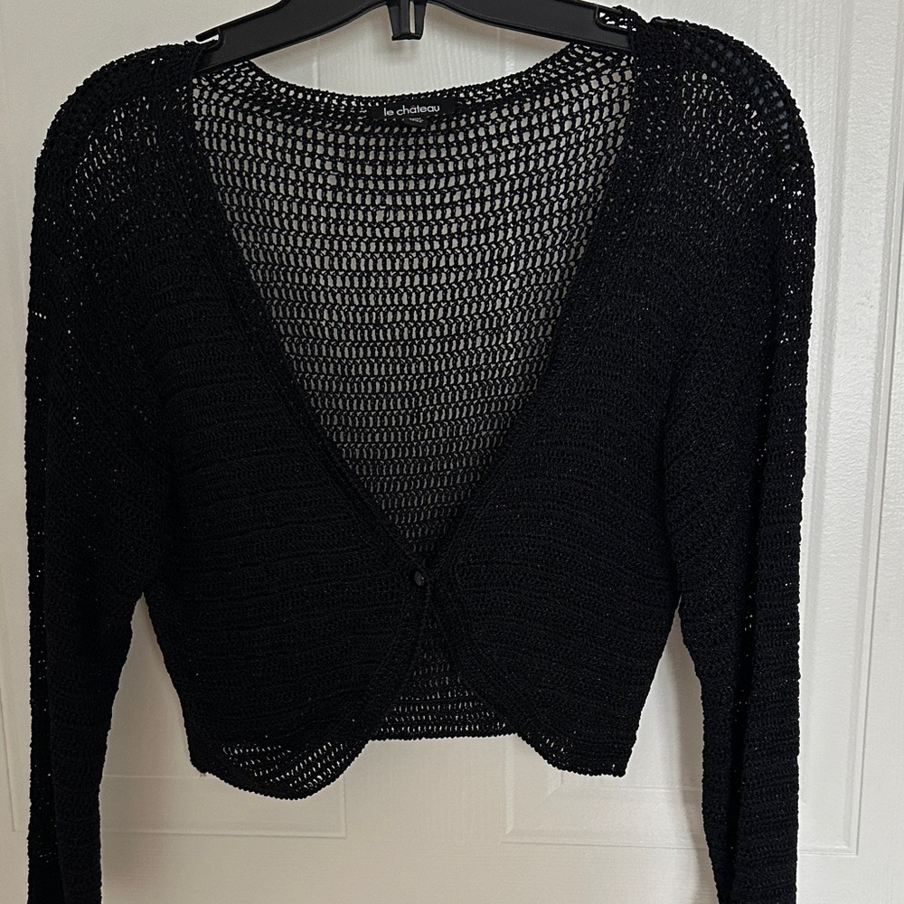 Le Chateau Women's Elegant Black Knit Cardigan